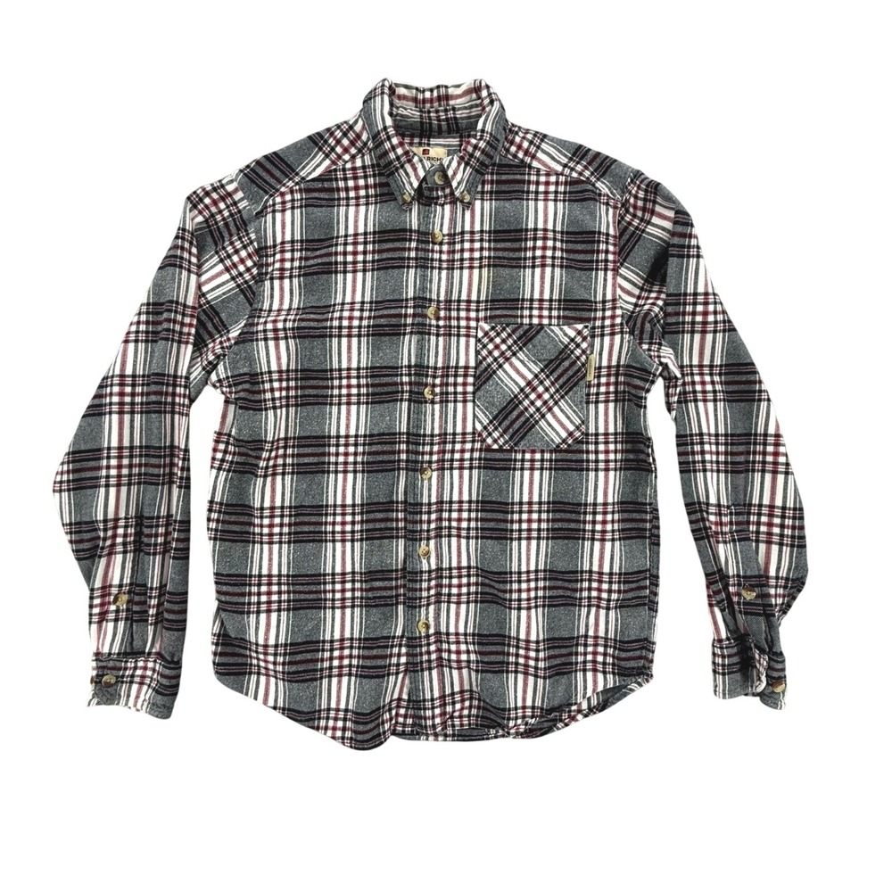Woolrich Black White Red Cotton Soft Flannel Button Up Shirt Men Medium